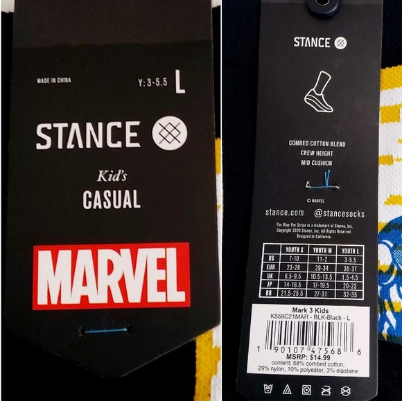 Stance kids casual socks Marvel Batman size Lg (New) - Picture 4 of 4